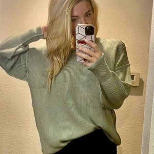 MAKE IT COUNT SAGE SWEATER